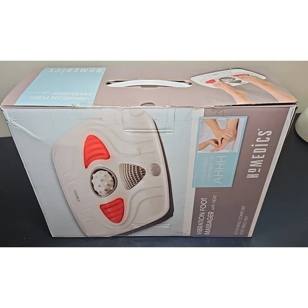 HoMEDICS *NEW* Vibration Foot Massager with Heat UNOPENED FMV-400H-2‎ White NIB